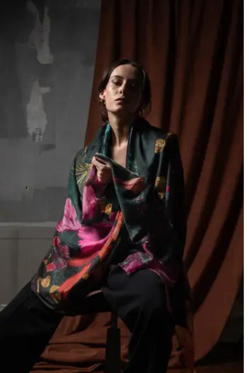 Kasjmier sjaal COSMOS SMARAGD